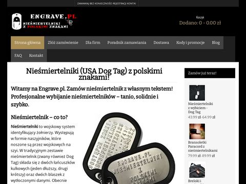 Engrave.pl sklep z nieśmiertelnikami