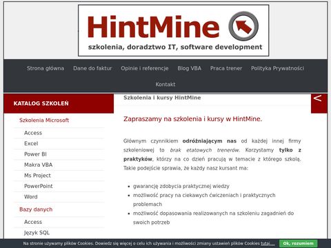 Hintmine.com - szkolenia excel w Łodzi