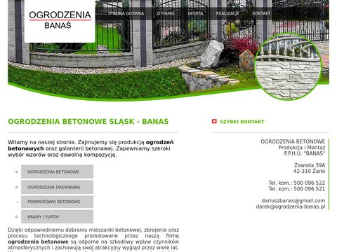 Banaś - ogrodzenia betonowe Śląsk