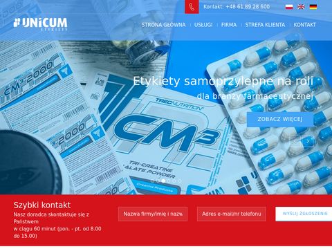 Unicum.com.pl - etykiety termokurczliwe
