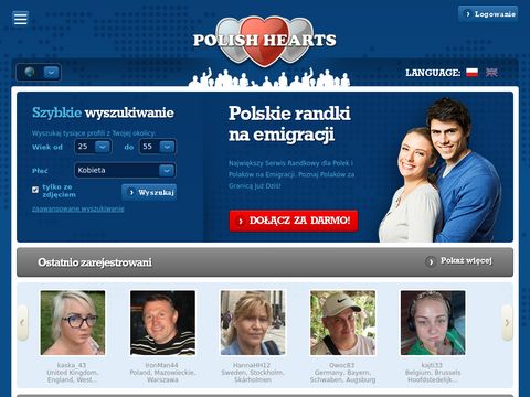 Polishhearts.com - randki internetowe na emigracji