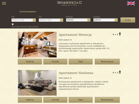 Sienkiewicza12.pl apartamenty Zakopane
