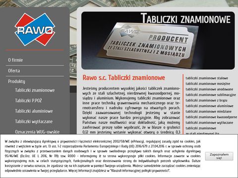 Rawosc.com.pl producent tabliczek znamionowych