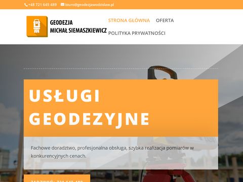 Geodezjawodzislaw.pl usługi geodety