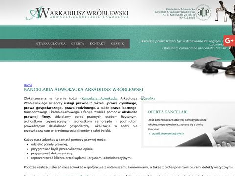 Adwokatwroblewski.com.pl w łodzi