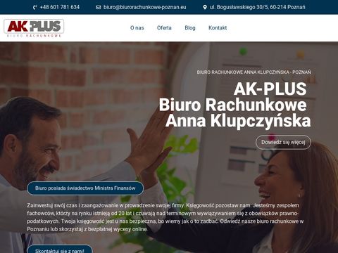 A.K-Plus cennik biuro rachunkowe Poznań