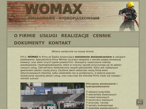 Womax - piaskowanie powierzchni Śląsk