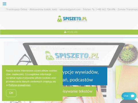 Spiszeto.pl - transkrypcje