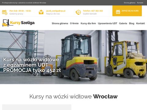 Kursy-szeliga.pl - szkolenia na wózki widłowe