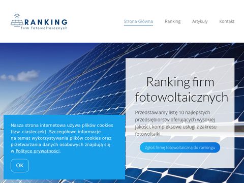 Fotowoltaikatop10.pl ranking firm fotowoltaicznych