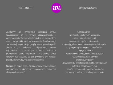 AVProduction.pl - organizacja produkcji filmowej