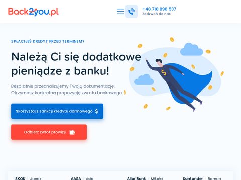 Back2you.pl prowizje za udzielenie kredytu